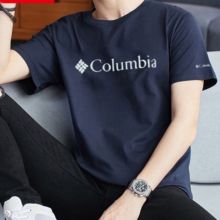 เสื้อยืดผู้ชายแขนสั้นผ้าฝ้าย Colum Omi พร้อมพิมพ์ฤดูร้อน