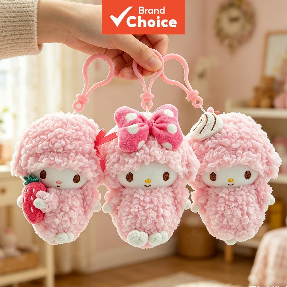 Sanrio My Sweet Piano Plushie พวงกุญแจน่ารักสีชมพู Lamb ตุ๊กตาของเล่นกระเป๋า Charm จี้ครบรอบสําหรับแฟนของขวัญรับปริญญาสําหรับสาวกระเป๋าอุปกรณ์เสริมของขวัญวันเกิดของที่ระลึก
