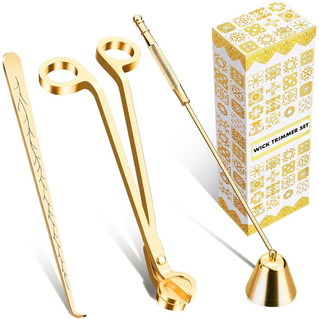 Calary Candle Wick Trimmer, Candle Snuffer และ Wick Dipper & Candle Accessory Set, 3 in 1 Candle Car