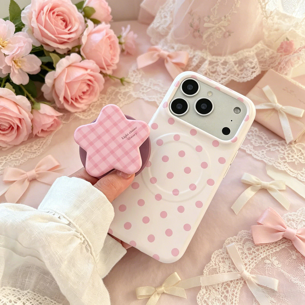 Magnetic Attachment Type เคส iPhone ลายจุดสีชมพูเหมาะสําหรับ iPhone 17 Pro Max 17 16 15 14 iPhone13 thumbnail 5