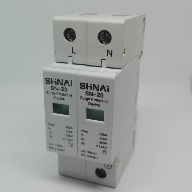 FZSPD 10KA-20KA 1P + N 2P อุปกรณ์ป้องกันไฟกระชากเครื่องป้องกันไฟกระชากไฟฟ้า D ~385V AC