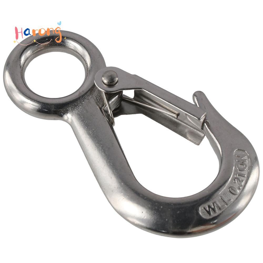 HARONG Grab Hooks, Sliver 0.2t Slip Hook, Winch Hook 440 Lbs.Work Load 304 Stainless Steel Lifting H