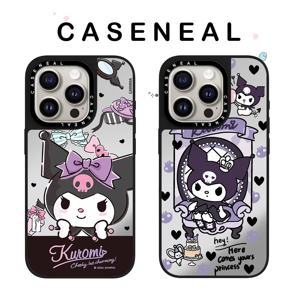 CASENEAL Graffiti Kuromi กระจกคุณภาพสูงเคสโทรศัพท์เหมาะสําหรับiPhone 17ProMax 17pro 17 air 16promax 16 15promax 15 14promax 13 13Promaxแฟชั่นAnti Drop Hard Case