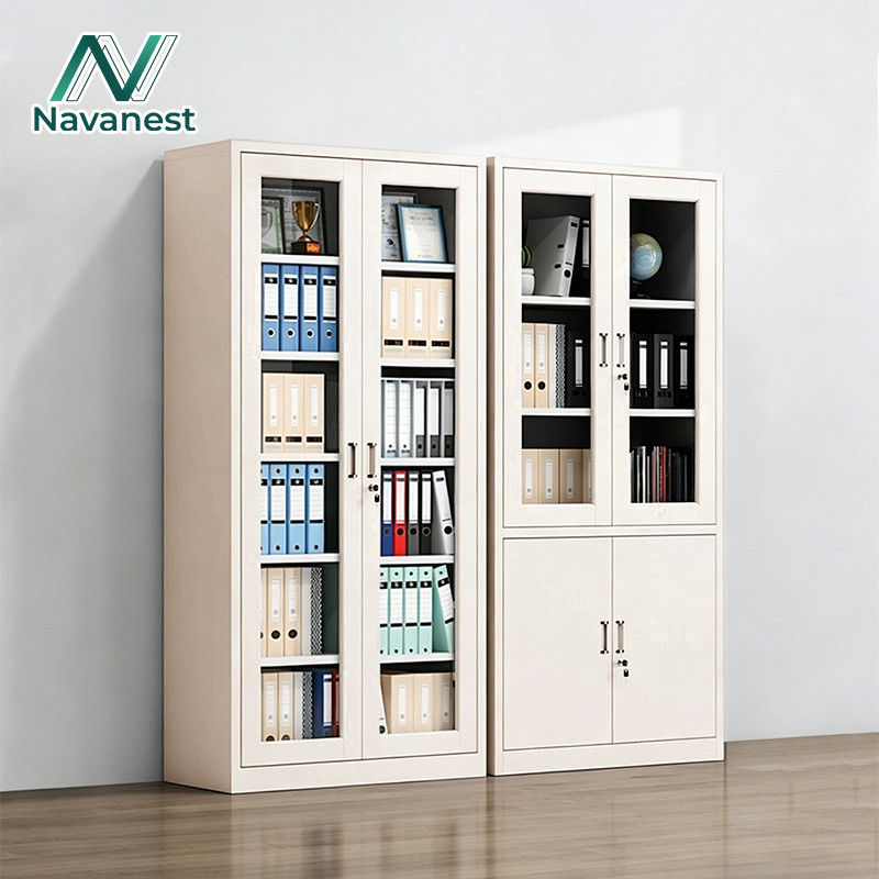 Navanest ตู้เก็บเอกสารเหล็ก 5ชั้น Filing cabinet การจัดเก็บหลายชั้น รางเลื่อนเงียบ ล็อคความปลอดภัย ต