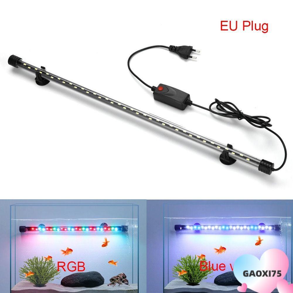 GAOXI75 Aquarium ไฟ LED,กันน้ําหลายสี Submersible Mood โคมไฟ,สีฟ้าสีขาว 220V 18-48 ซม.หลอดไฟตกแต่งตู้ปลา
