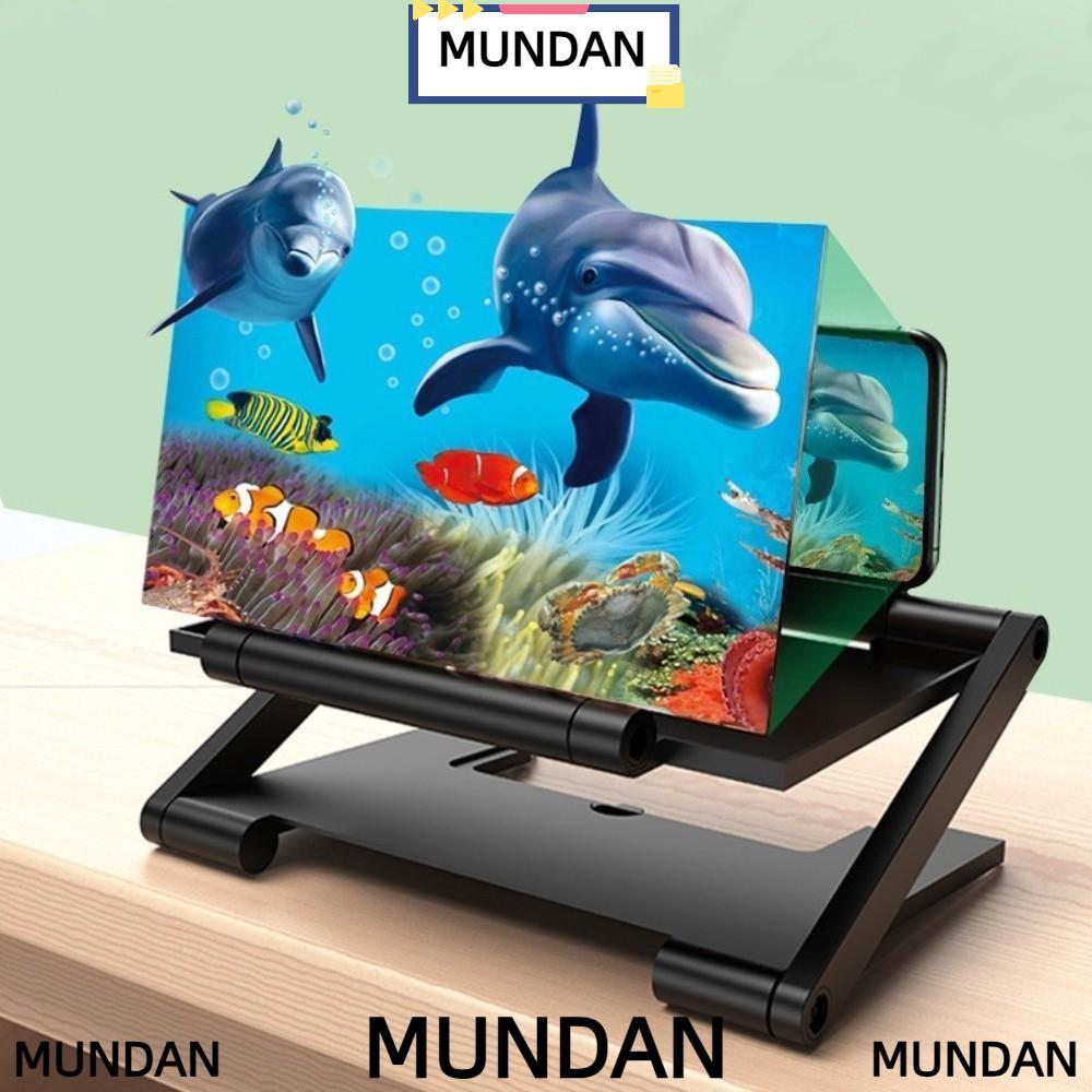 MUNDAN เครื่องขยายเสียงหน้าจอโทรศัพท์มือถือ,หน้าจอขยาย HD แว่นขยายโทรศัพท์มือถือ,แบบพกพาพับอเนกประสงค์ HD โปรเจคเตอร์