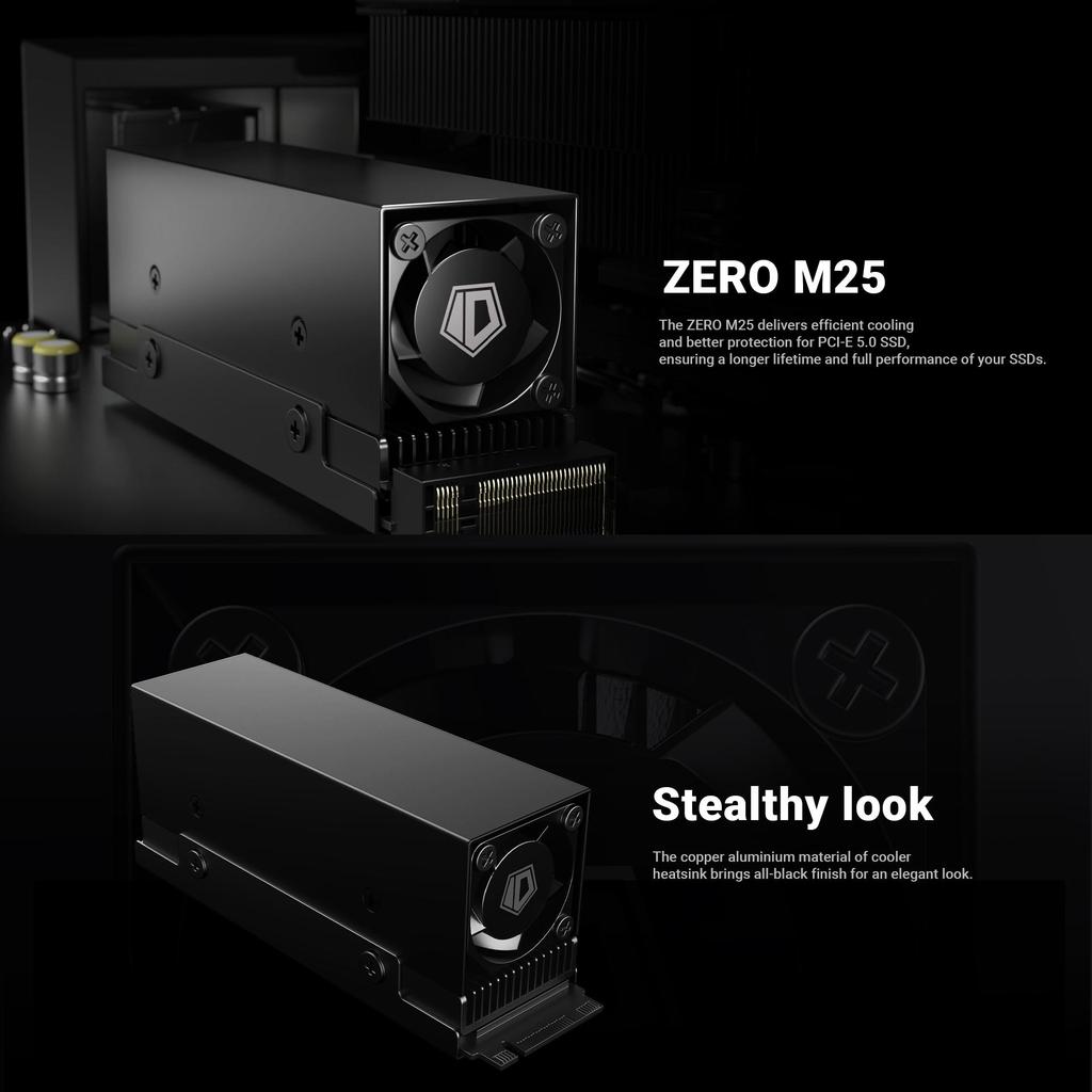 ID-COOLING ZERO M25 SSD NVMe M.2 2280 ฮีทซิงค์พรีเมี่ยมคูลเลอร์อลูมิเนียม