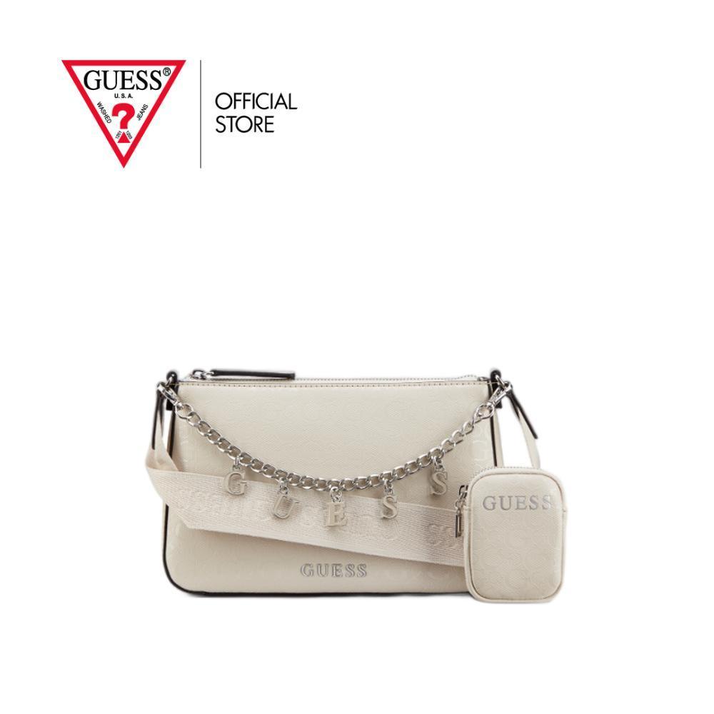 กระเป๋า Guess รุ่น FF998069 FIORA MINI TOP ZIP สีครีม ราคา ถูกที่สุด ดีลบีเคเค