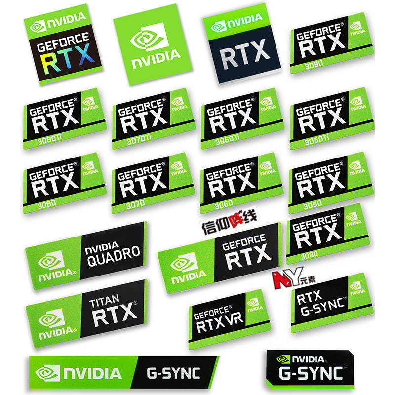 การ์ด N ดั้งเดิม RTX3090 3060TI 3050TI สติ๊กเกอร์เดสก์ท็อปแล็ปท็อปคอมพิวเตอร์กราฟิกการ์ดป้าย