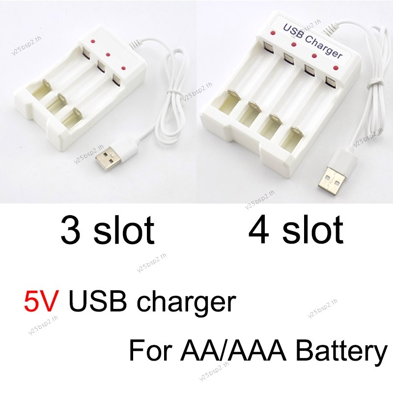 Universal USB Output Battery Charger 3/4 Slot Adapter สําหรับ AA/AAA แบตเตอรี่ชาร์จ Quick Charge แบต