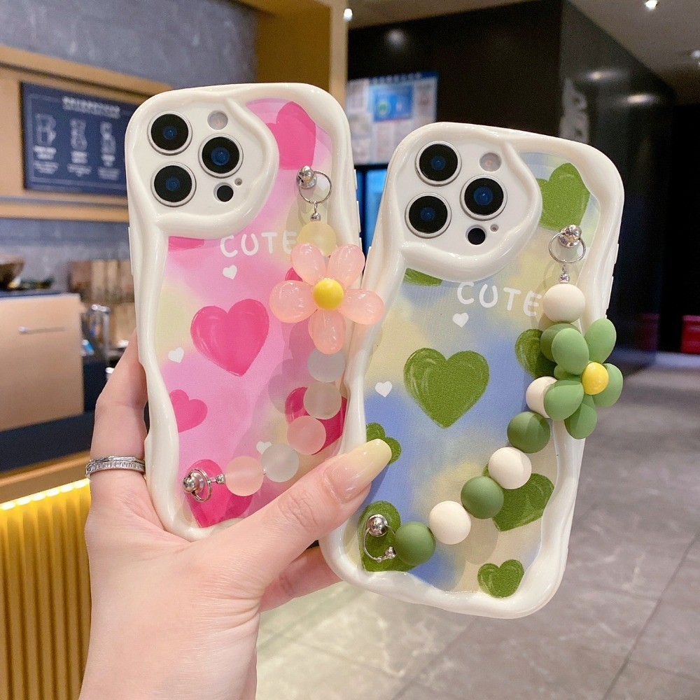 โค้งขอบหัวใจดอกไม้โซ่เคสโทรศัพท์สําหรับVIVO V70 FE Y05 Y11D Y04 Y21D Y31D Y29 Y39 Y19S Y28 V60 V50 V