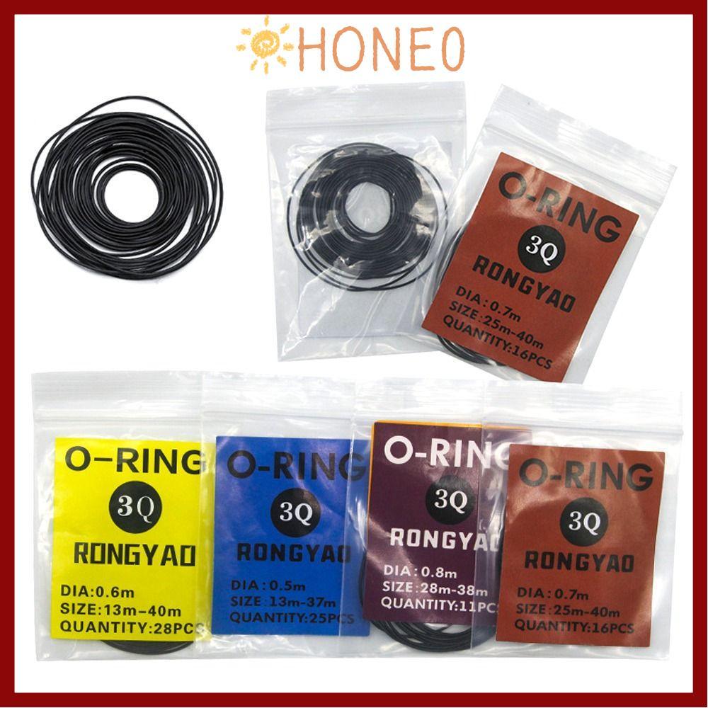 HONE 1Pack ปะเก็นนาฬิกา,ซ่อมเครื่องมือ 0.5/0.6/0.7/0.8 มม.ยาง O-Ring, ทนทานกันน้ํายาง O-Ring ปะเก็นส