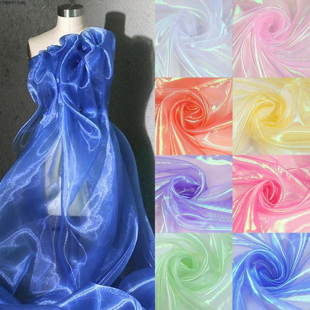 19VJKEPSHOP ผ้า Organza, Shiny Thin Laser Tulle, ตกแต่ง Tulle โปร่งใส Soft Tulle ผ้า Designer
