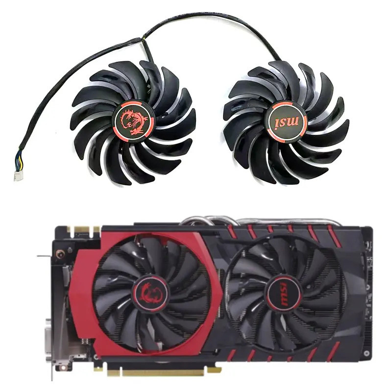 95 มม.PLD10010S12HH RX470 4PIN กราฟิกการ์ดพัดลมระบายความร้อนสําหรับ MSI GTX 960 970 950 1060 RX 470 