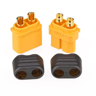 แท้ Amass ขั้วต่อแบตเตอรี่ XT60 ชุบทอง 1 คู่ ผู้-เมีย มีฝาปิด, ปลั๊ก Connectors XT60 ปลั๊ก XT60 ปลั๊กเชื่อมต่อกระแสไฟสูง