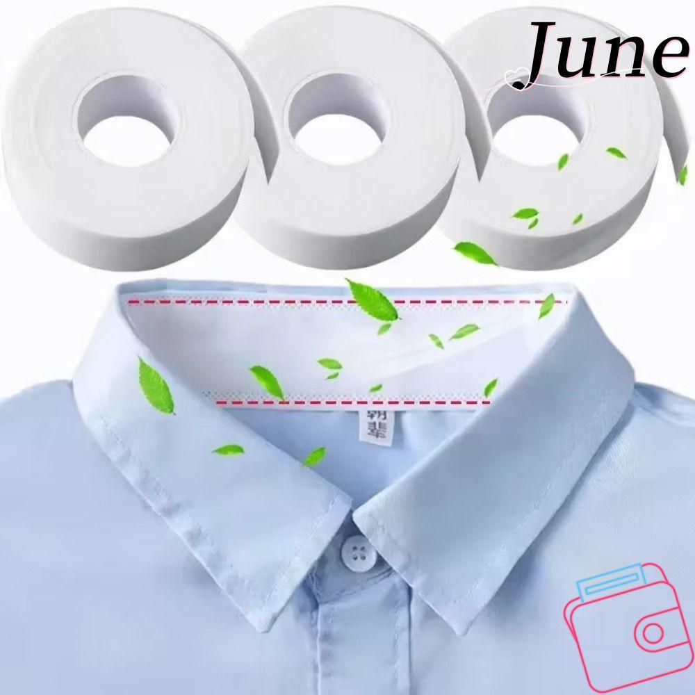 JUNEGOODS Collar Anti-สกปรก Grime, Self-กาวBreathable Collar Sweat Pad,แบบพกพา 8/80Mทิ้งCuff Fixingเทปสําหรับเสื้อคอปกหมวกซับ