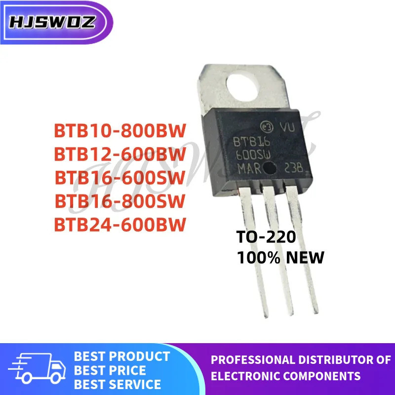 10pcs BTB24-600BW BTB10-800BW BTB12-600BW BTB16-800SW BTB16-600SW TO-220 Bidirectional thyrtor mos ใ