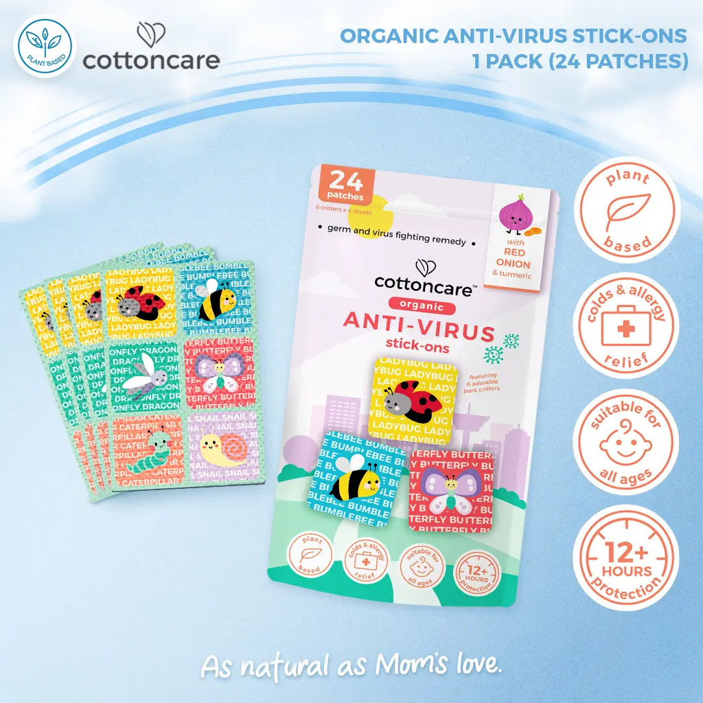 Cottoncare (24pcs) Anti-Virus Organic Red Onion Turmeric Stick Ons Sticker Patch