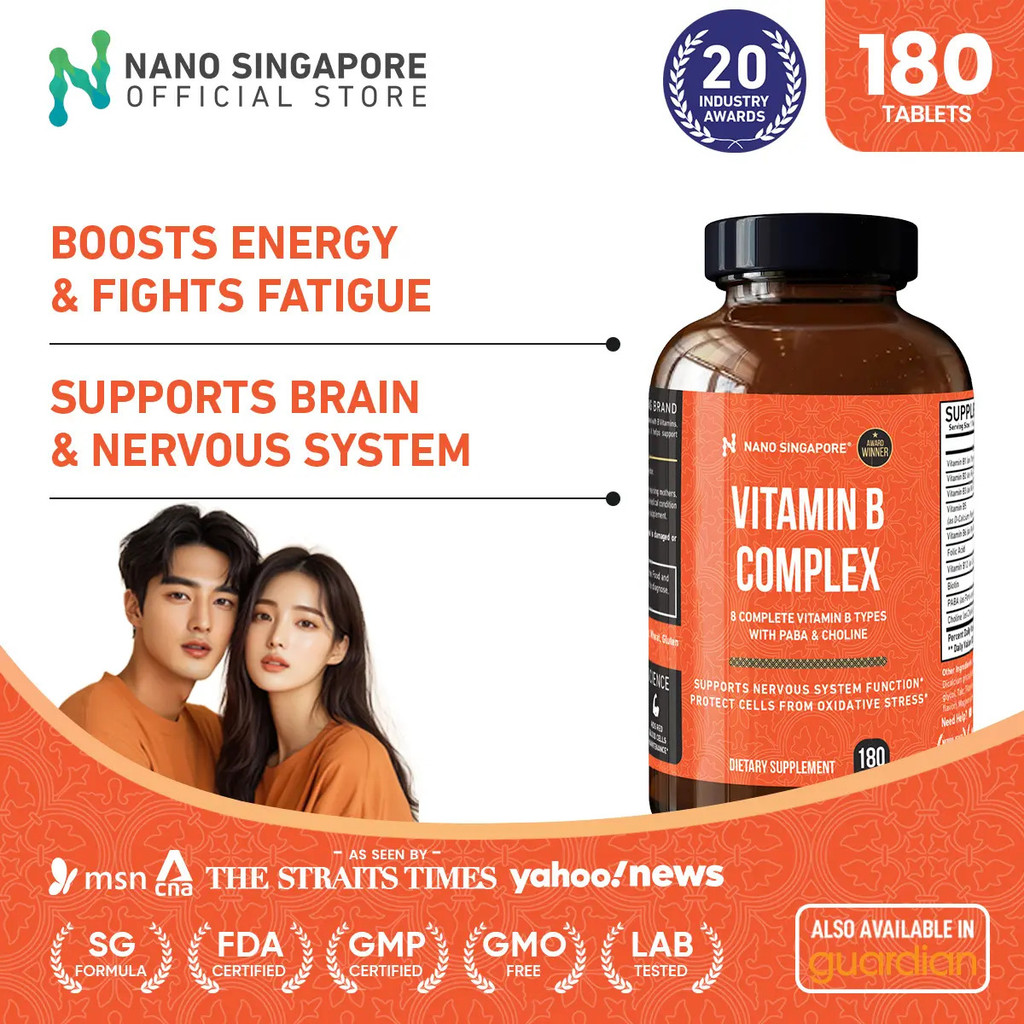 (For BONUS SAMPLE ONLY) Vitamin B Complex 180 Tablets – 8 Complete B-Vitamins for Daily Energy, Immu