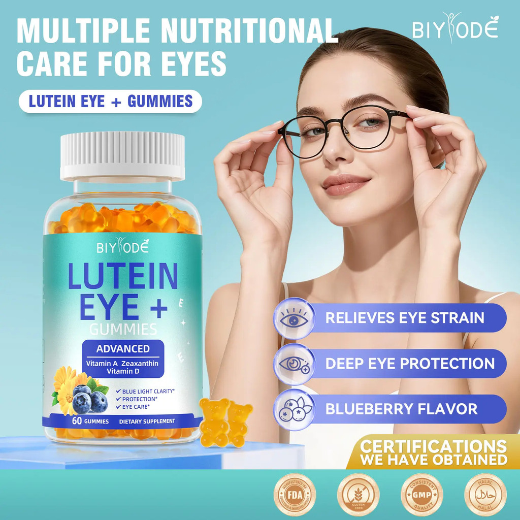 BIYODE Lutein Eye+ Vitamin A Vitamin D Zeaxanthin Bilberry Goji Berry Extract zinc  Retina Eye Lens 