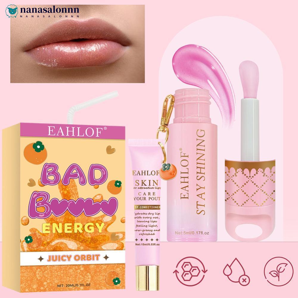 NANASALONNN 2 ชิ้น/เซ็ต Multi Flavoured Lip Oil Care Set Moisturizing Lip Oil Lip Film Lip Balm ซ่อม