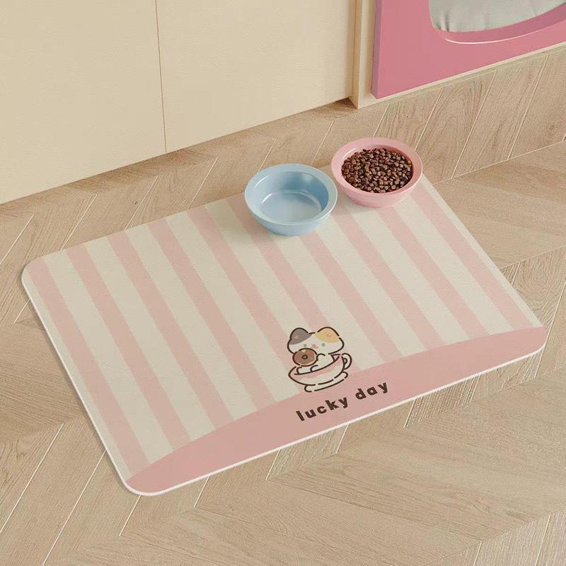 การ์ตูนการ์ตูนแมวน่ารัก One-touch ทําความสะอาดสัตว์เลี้ยง Placemat แมวสุนัข Universal กินชามกันน้ํา 