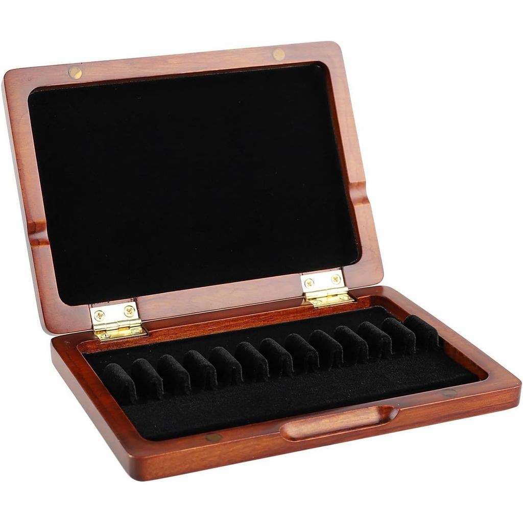 Oboe Reed Case Maroon Wood Oboe Reed Proctector Box สําหรับ 12 ชิ้น Oboe Reeds