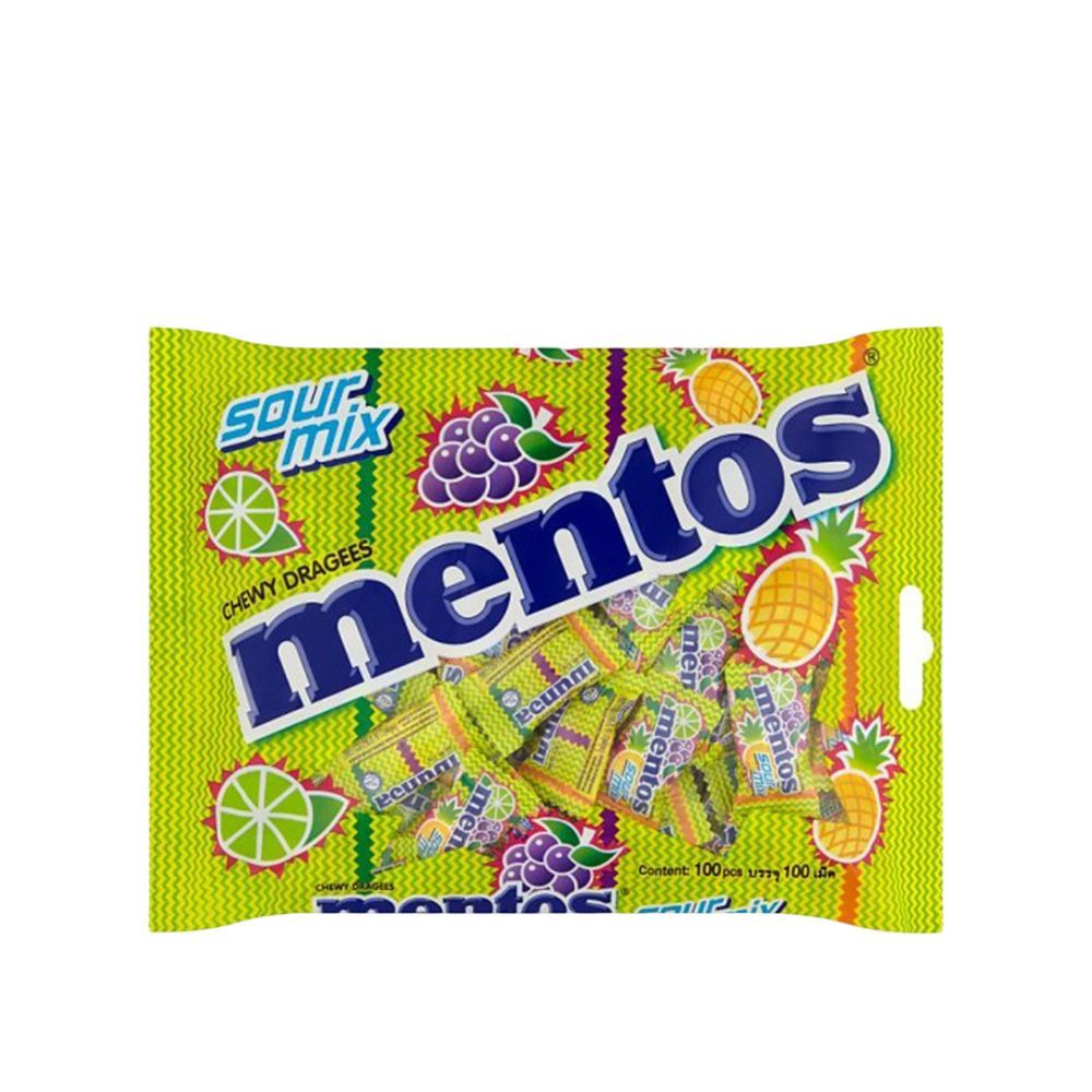 [สินค้าส่งด่วน] เมนทอสลูกอมผลไม้ซาวมิก 100 เม็ด MENTOS SOUR MIX CHEWY DRAGEES 100 PCS