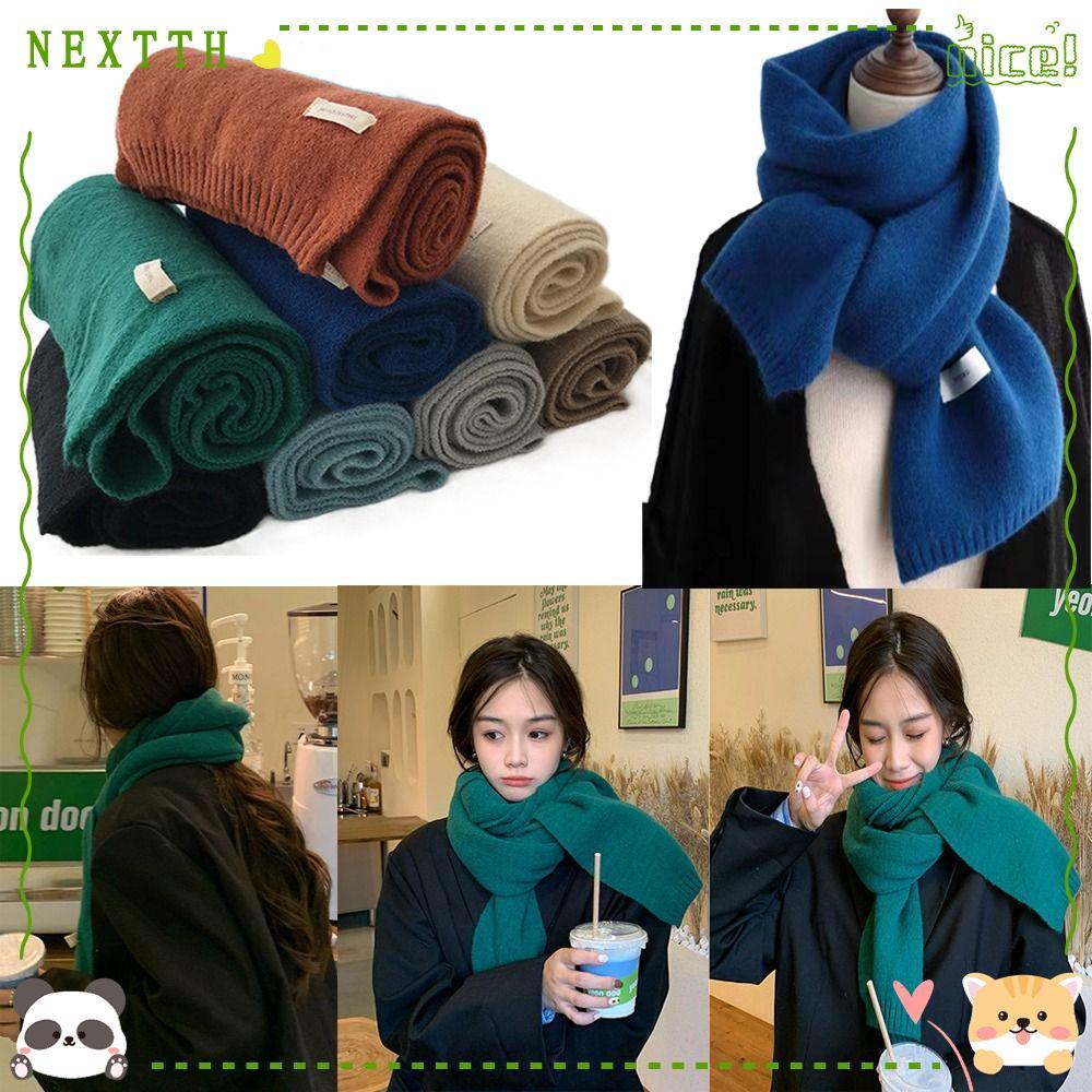 NEXTTH ผ้าพันคอกันลมและแดด แบบขนสัตว์หนา สำหรับทั้งผู้ชายและผู้หญิง ปิดกระดุมง่ายๆ สวมใส่ง่ายในฤดูหนาว
