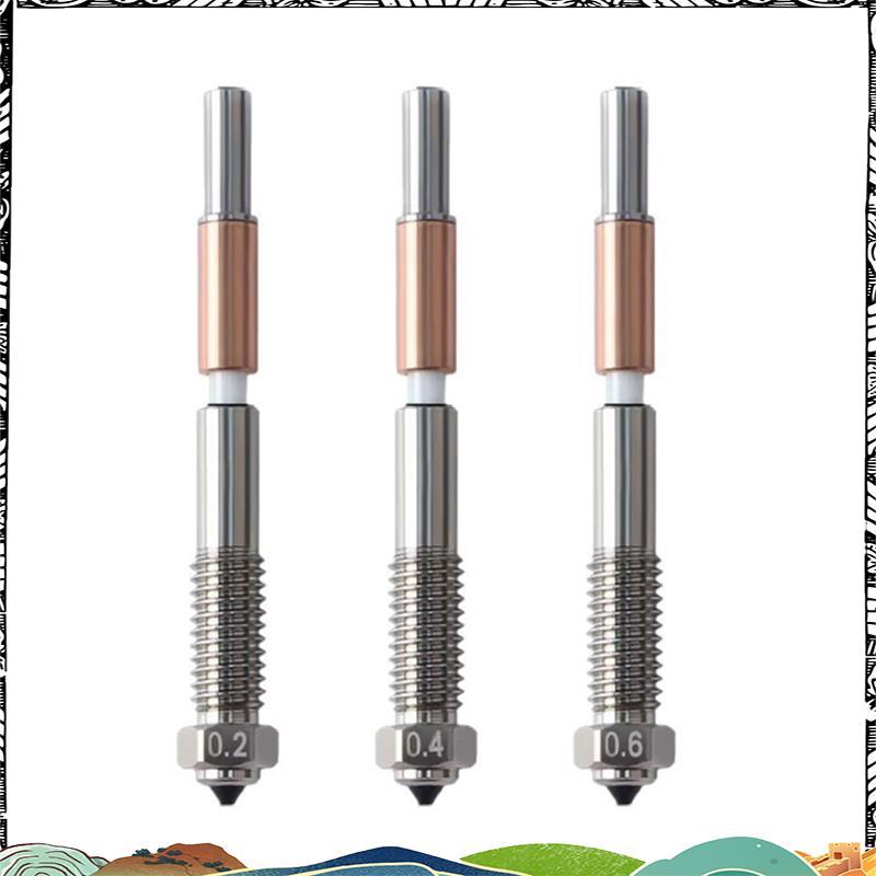 Super Bimetal หัวฉีด 0.2/0.4/0.6 มม.,Nozzle สําหรับ QIDI Q2 Q2c 3D เครื่องพิมพ์, สําหรับ PLA, PETG, 