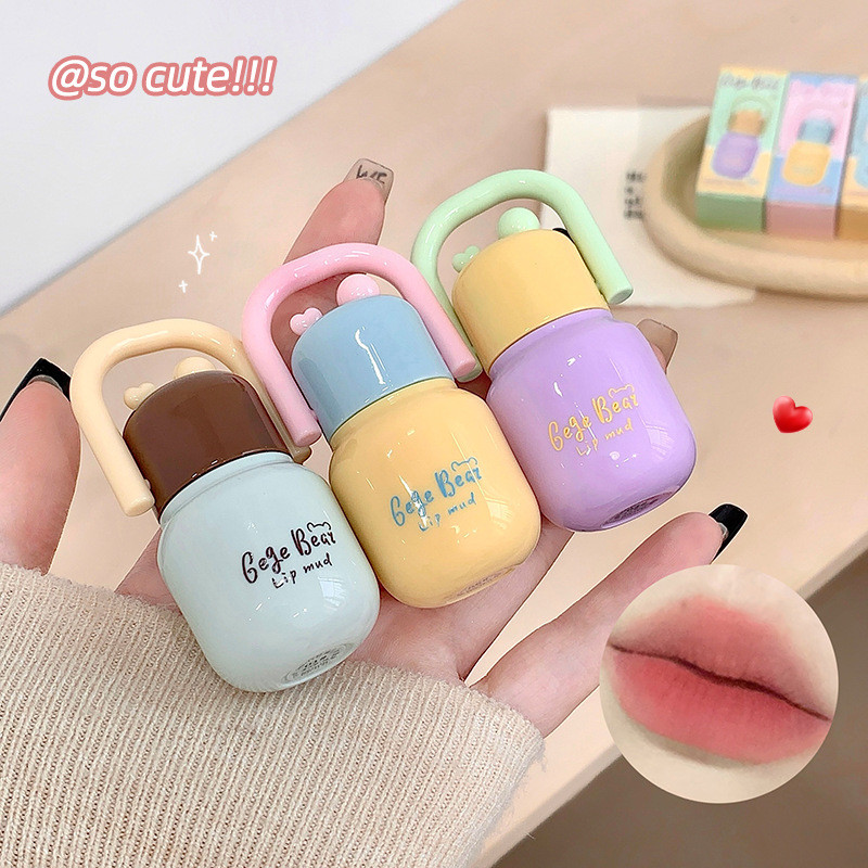 Fedsolife Beauty Carrying Pot Play Color Lip Mud เกาหลีน่ารัก Dopamine Soft Waxy