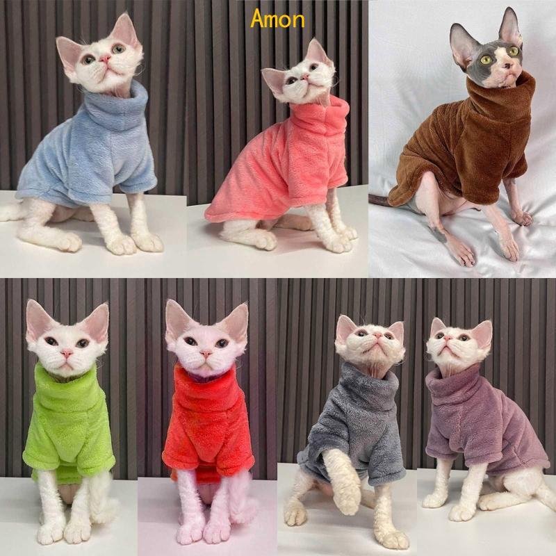Amon Hairless Cat Hoodie Sphynx Cat Hoodie Hairless Cat Coat เสื้อผ้าแมวไม่มีขน