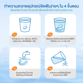 เม็ดฟู่ล้างรีเทนเนอร์ 32 ชิ้น 4 รสชาติ เม็ดฟู่ล้างรีเทนเนอร์ ฟันปลอม ขจัดคราบ 99% กลิ่นสะอาด มี อย.