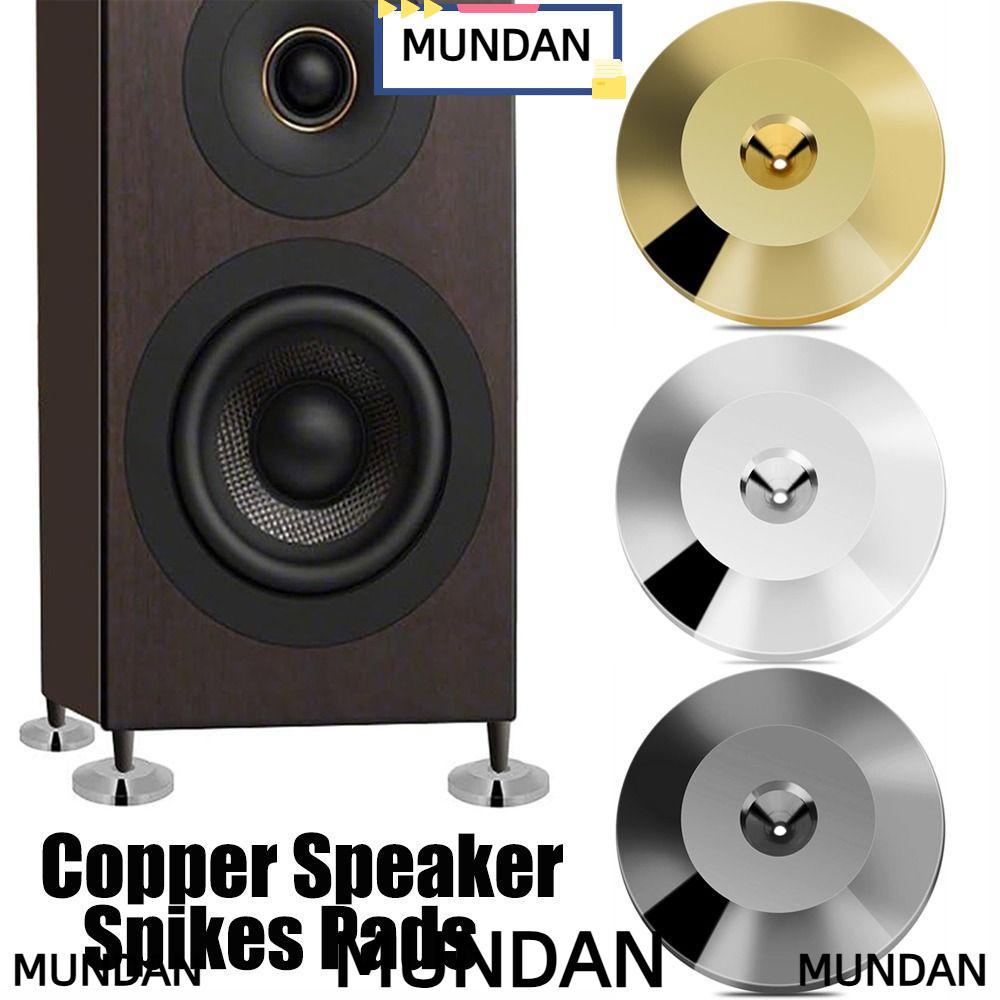 MUNDAN ฟุตรองลําโพงทอง 25x5 มม. แผ่นรองลําโพงฟุตแพด ทองแดง สไปค์ สําหรับเครื่องเล่น DVD และเครื่องขยายเสียง