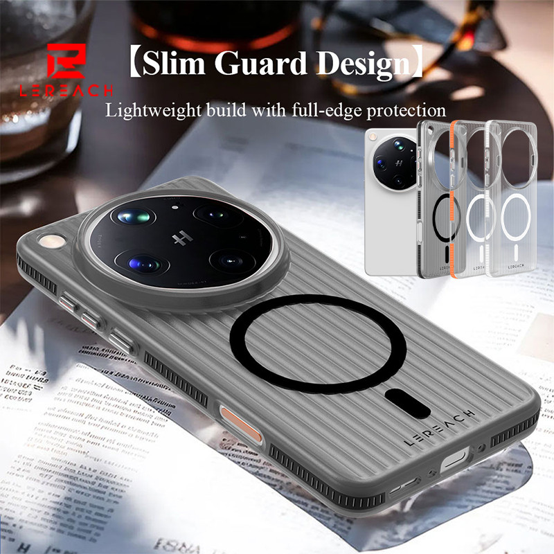Lereach เคสแม่เหล็กสําหรับ OPPO Find X9 Ultra X9 Pro Clear Case 360° กันกระแทกและกริปหยัก