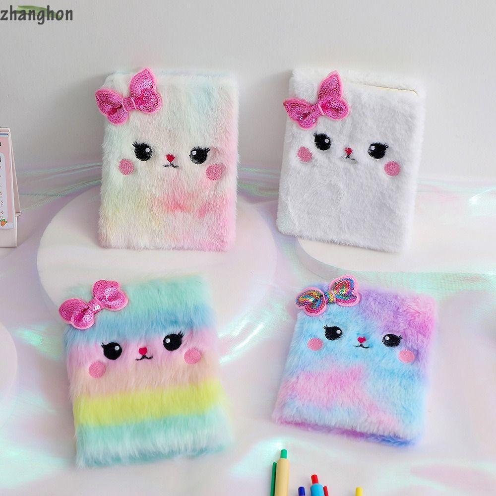 ZHANGHONG Notebook Multi-color A6 Cartoon Tie-ged Stationery Cat Shaped Pocket Book