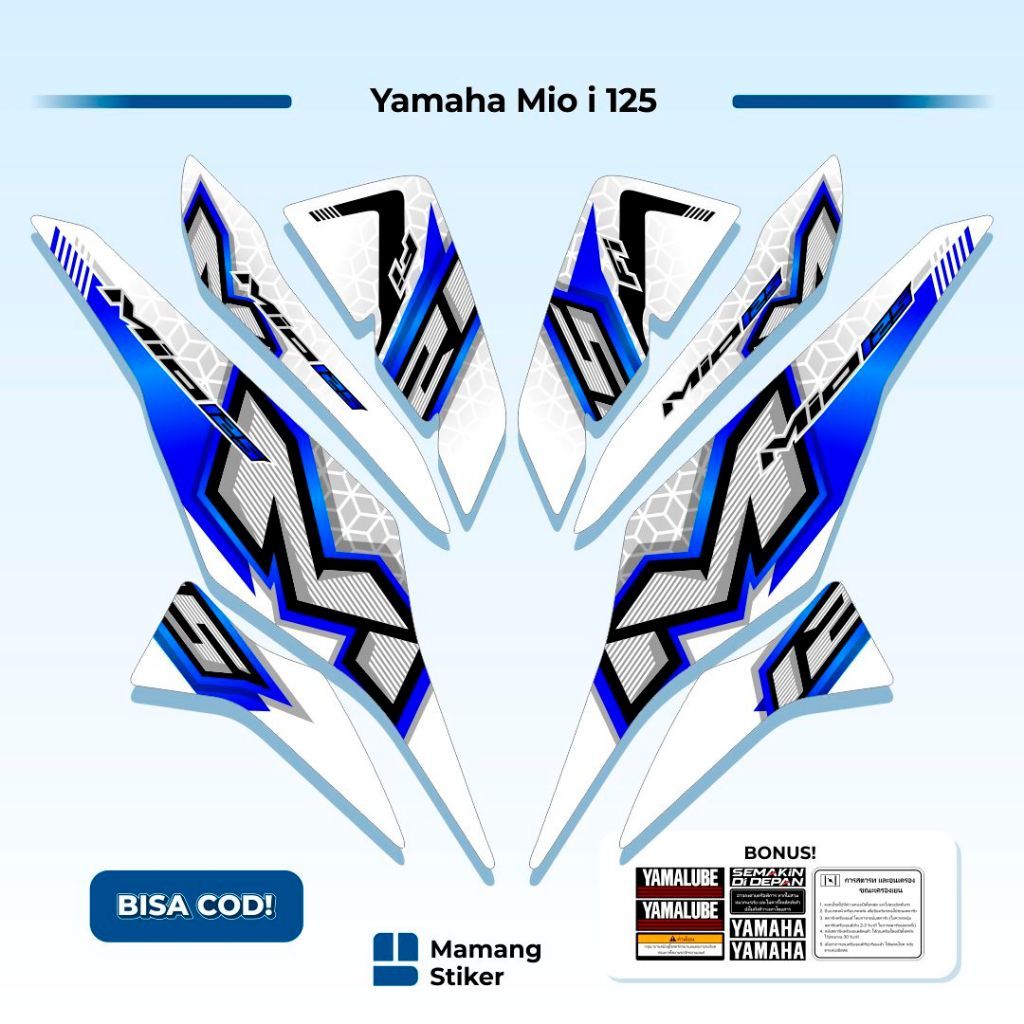 Yamaha Mio M3 Original Striping Mio i 125 125i Racing Premium Sticker Elegant Lis List Full Body Ori