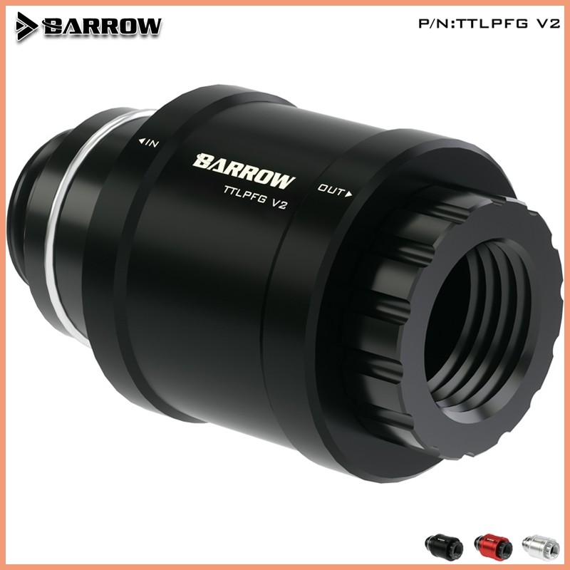 Barrow G1/4" Hand Flat Push Stop Valve Fitting Male to Female Water Stop Valve Water Switch for Comp