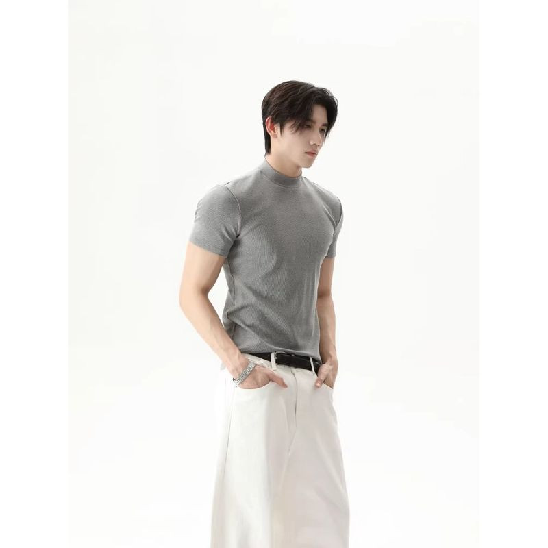 เสื้อยืดแบรนด์ Baolongxin ทรง.slim ทำจากผ้าฝ้ายแท้คุณภาพสูง