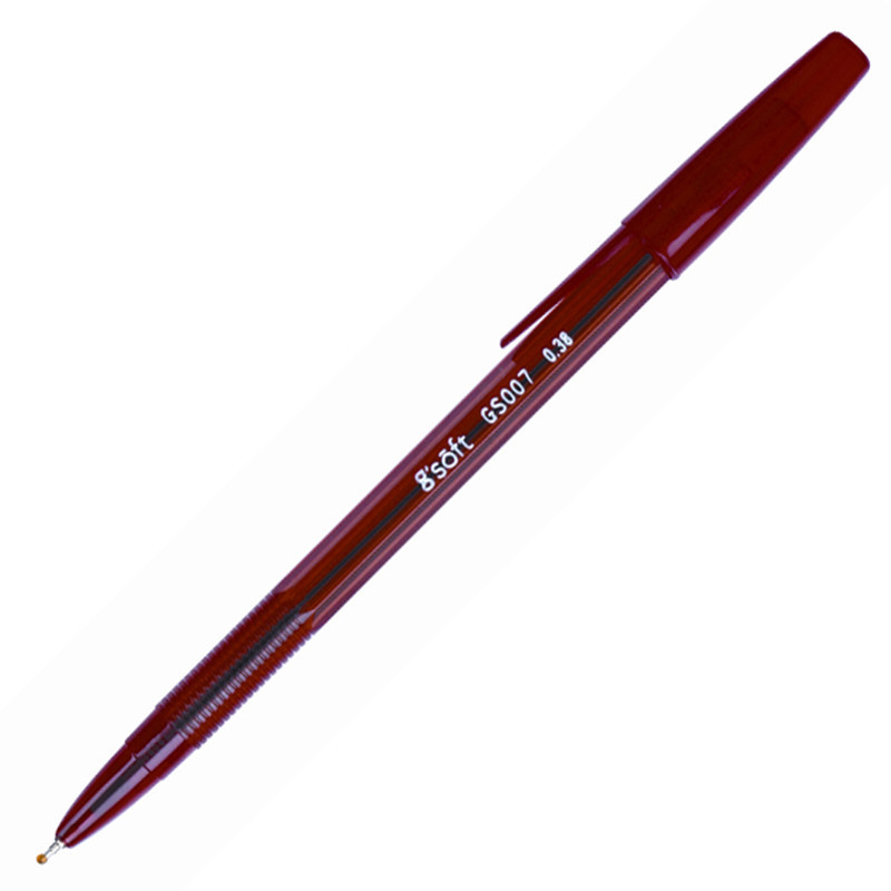 ปากกาลูกลื่น หมึกเจล 0.38 มม. จีซอฟท์ GS007 สีแดง