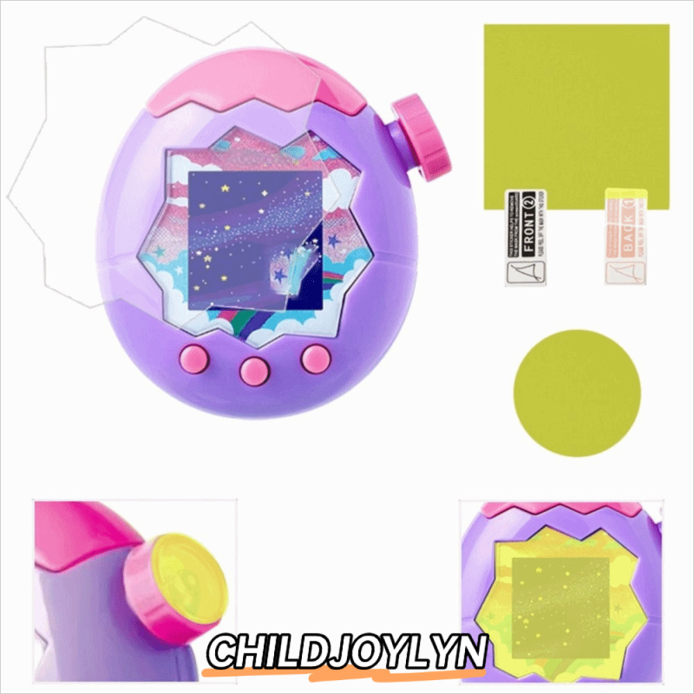 CHILDJOYLYN ฟิล์มกันรอยหน้าจอ 1/3 ชิ้น, ฝาครอบป้องกันแผงอ่อนสีเหลือง TPU, ครอบคลุมเต็มรูปแบบ HD ป้องกันรอยขีดข่วนป้องกันหน้าจอสําหรับ Tamagotchi Paradise สําหรับ Tamagotchi Paradise