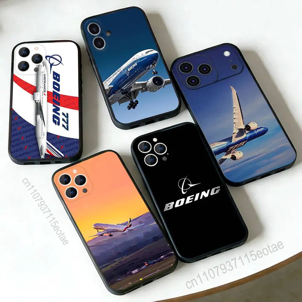 TP-1 Top Airplane B-BoeingS 777 สําหรับ iPhone 12,16,13,14,15,17,11,Pro,Max,Plus,E,Air,Mini TPU Soft