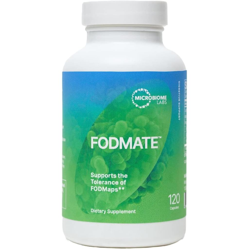 Microbiome Labs FODMATE เอนไซม์ย่อยอาหารสําหรับผู้หญิงและผู้ชาย - รองรับทางเดินอาหารสําหรับ Low FODM