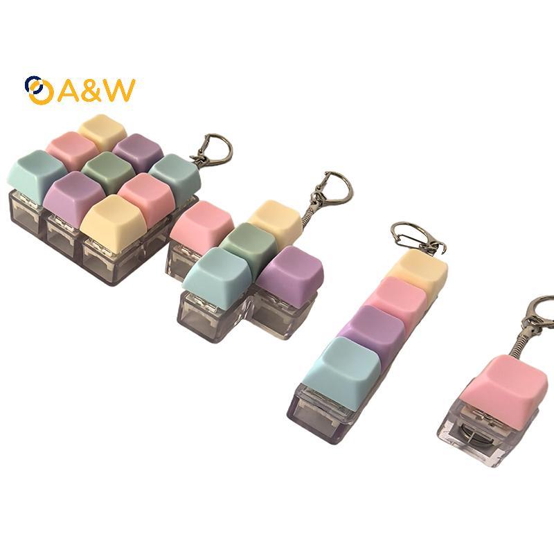 A&W 1/4/5/9 คีย์คีย์บอร์ดแกนเครื่องทดสอบ Fidget ปุ่ม Keycap Fidget พวงกุญแจคีย์บอร์ดพวงกุญแจของเล่นค