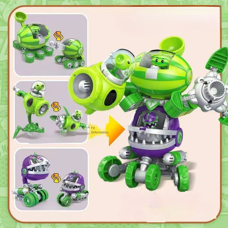 เด็กใหม่ Boys Plants vs. Zombies 2 Transformers Robot King Kong Big Mouth Flower Tank Girl Toy