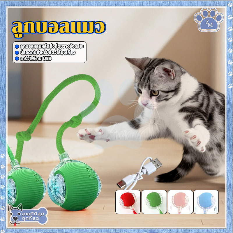ลูกบอลแมวอัตโนมัติ ลูกบอลแมว ชาร์จ USB ทำความสะอาดได้ง่าย มีให้เลือก 4 สี  ใช้ได้นาน ไม่ต้องเปลี่ยนถ่าน ของขวัญน้องแมว