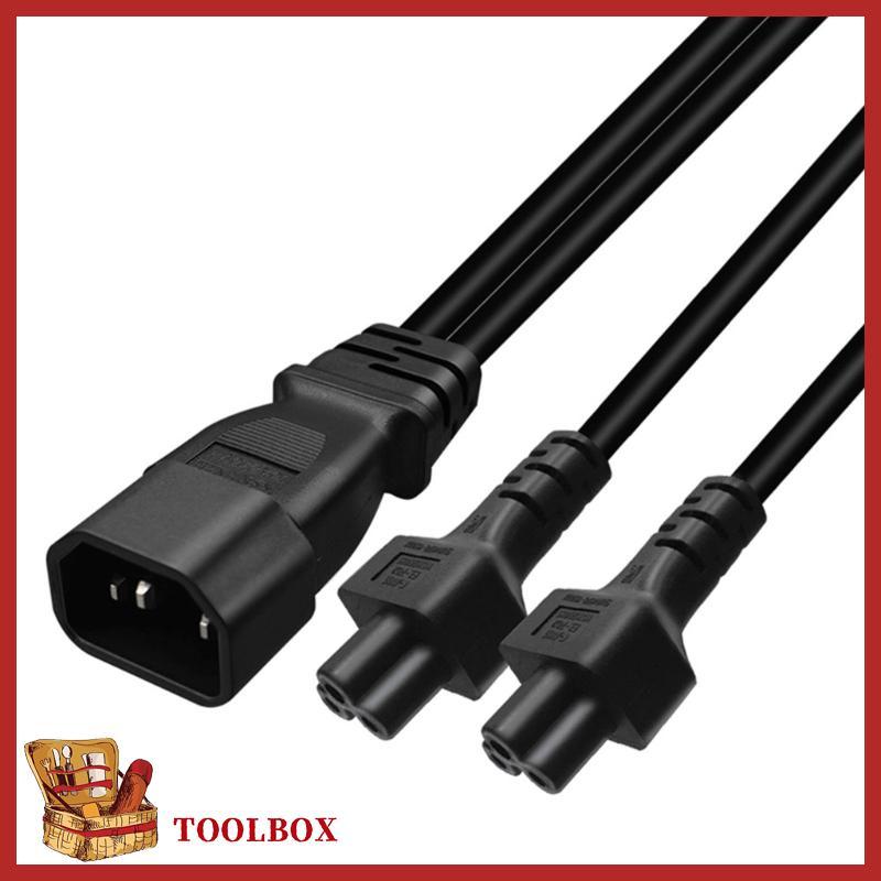 TOOLBOX IEC320 C14 ถึง IEC320 C5 + IEC320 C5 AC-Power อะแดปเตอร์สาย 3 เทอร์มินัลชายหญิงสายไฟ