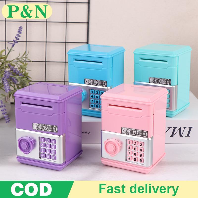 [P&N] Kids Money Bank รหัสผ่าน Piggy Bank Mini ATM เหรียญเงินสดกล่องเงินสําหรับเด็กวันเกิดของเล่น [cod]