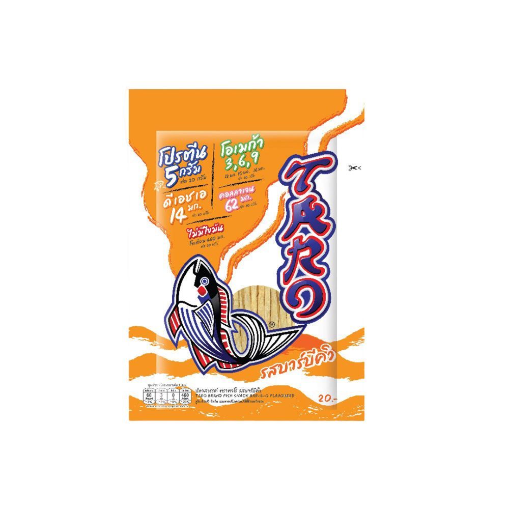 [สินค้าส่งด่วน] ทาโร่ปลาเส้นรสบาร์บีคิว 25 กรัมX6 TARO FISH SNACK BAR-B-Q FLAVOURED 25 GX6