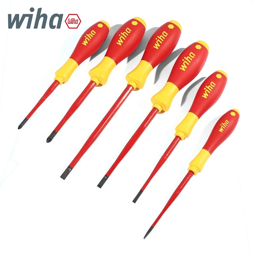 WIHA ชุดไขควง SoftFinish Electric SlimFix หัวแบน/หัวPozidriv 6 ชิ้น รุ่น 3201ZK6 รหัส 36455 (วีฮ่า)
